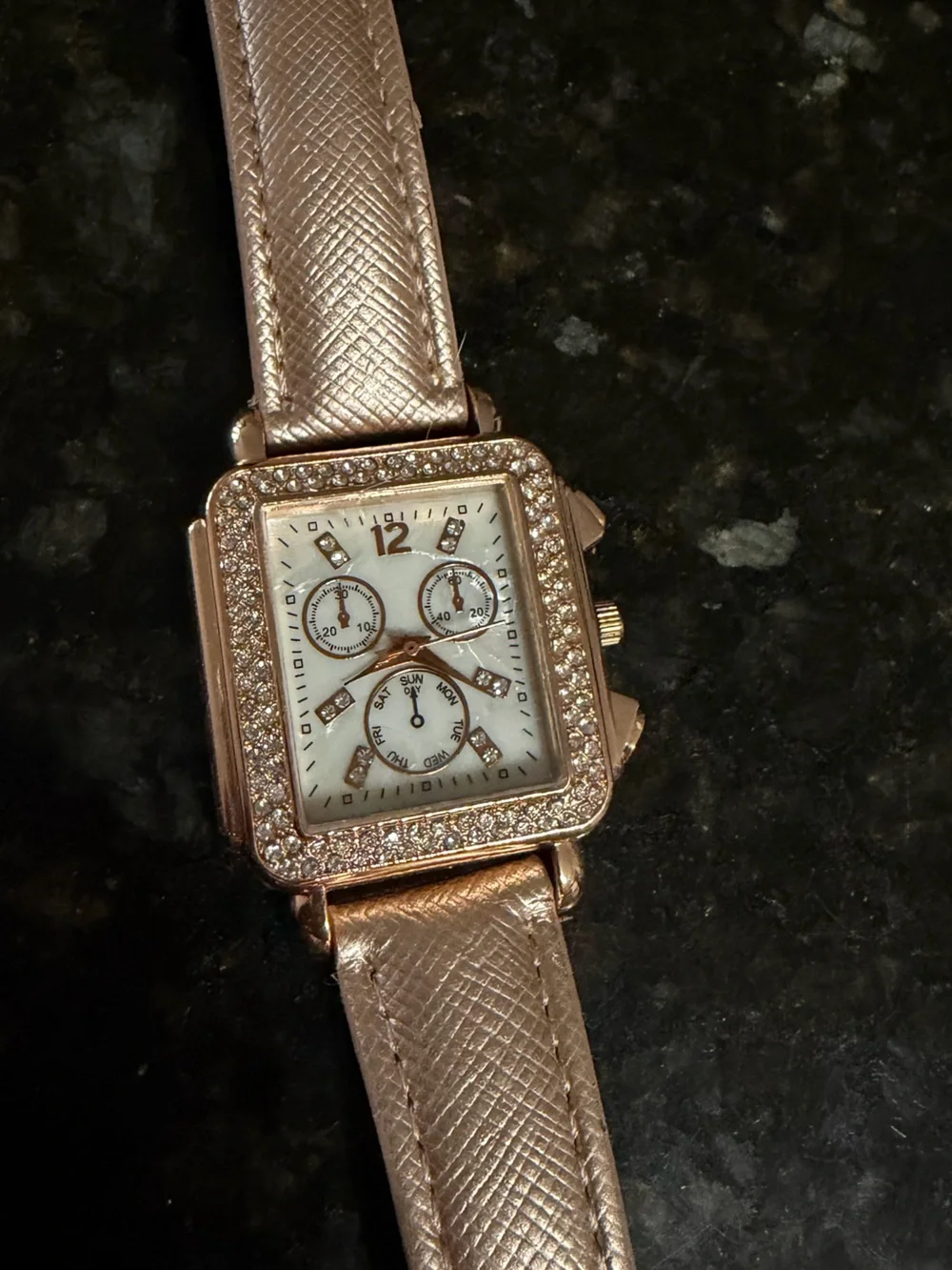 Women's Rose Gold Square Chronograph Fashion Watch